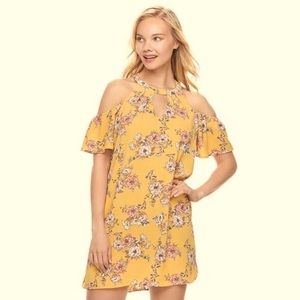 Lily Rose Yellow Floral Off the Shoulder Summer Dress